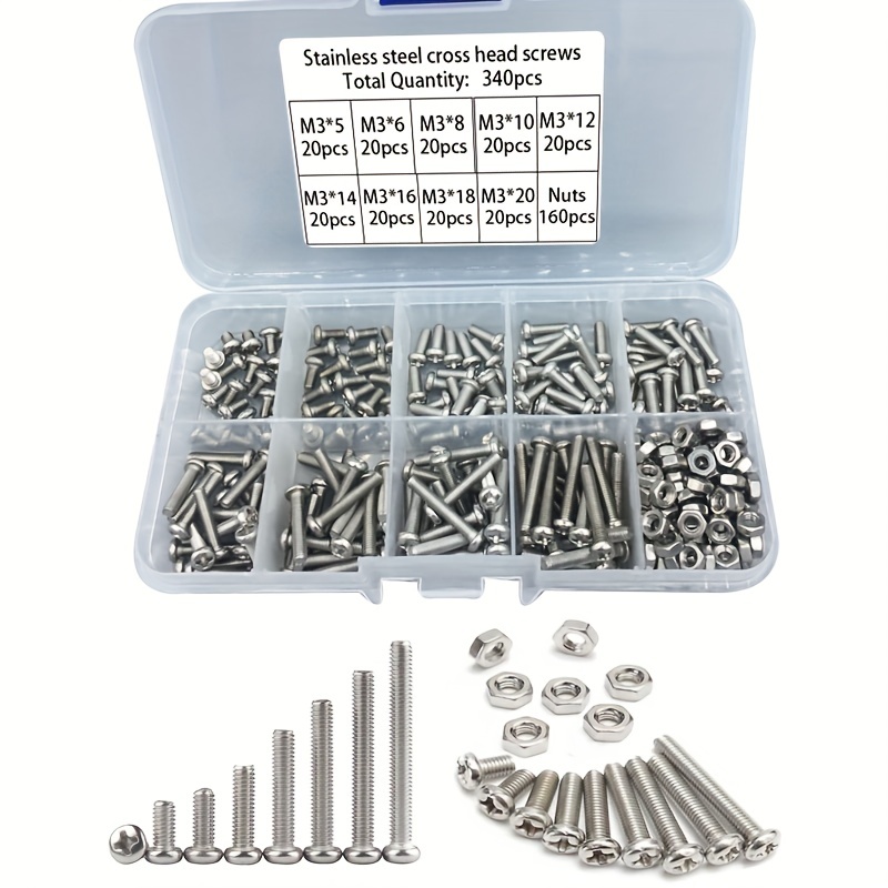 Nuts Mix - 340 Buah Set Sekrup dan Mur